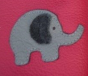 LeLa - Grauer Elefant auf rot