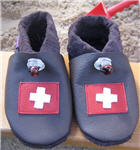 LeLa - Schweizer Flagge auf schoko Schuh mit schoko Sohle